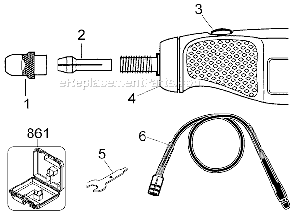 Page A Diagram and Parts List for RTX-3 Type 1 Black and Decker Multi-Tool
